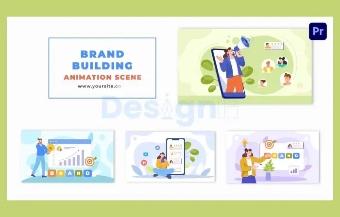 Flat Design Professional Brand Building Animation Scene